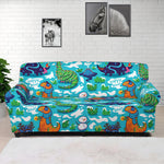 Xmas Dinosaur Pattern Print Sofa Cover