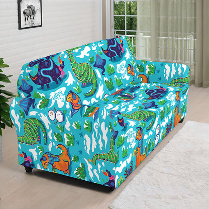 Xmas Dinosaur Pattern Print Sofa Cover