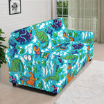 Xmas Dinosaur Pattern Print Sofa Cover