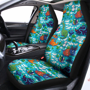 Xmas Dinosaur Pattern Print Universal Fit Car Seat Covers