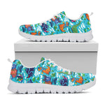 Xmas Dinosaur Pattern Print White Sneakers