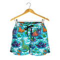 Xmas Dinosaur Pattern Print Women's Shorts