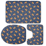 Xmas Gingerbread Man Pattern Print 3 Piece Bath Mat Set