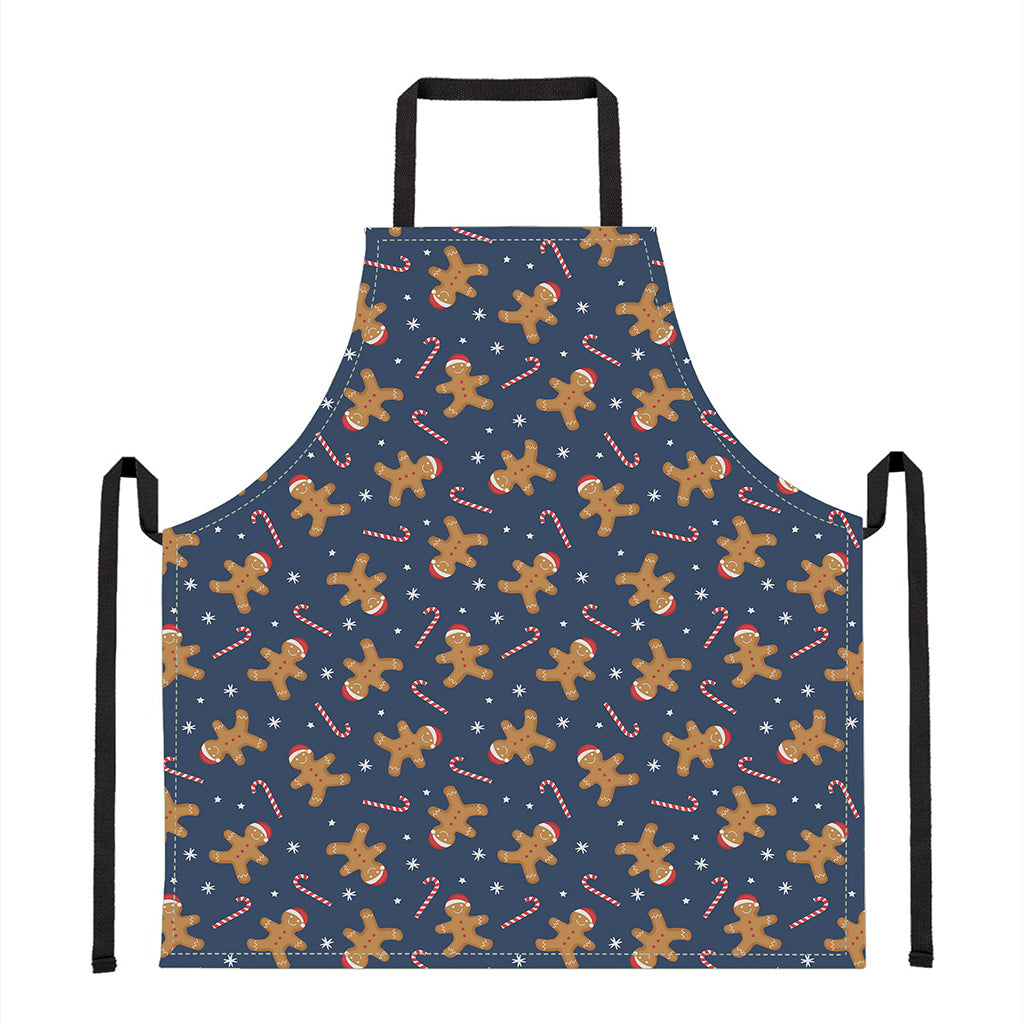 Xmas Gingerbread Man Pattern Print Apron