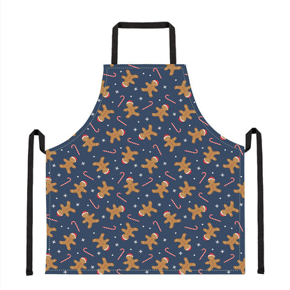Xmas Gingerbread Man Pattern Print Apron