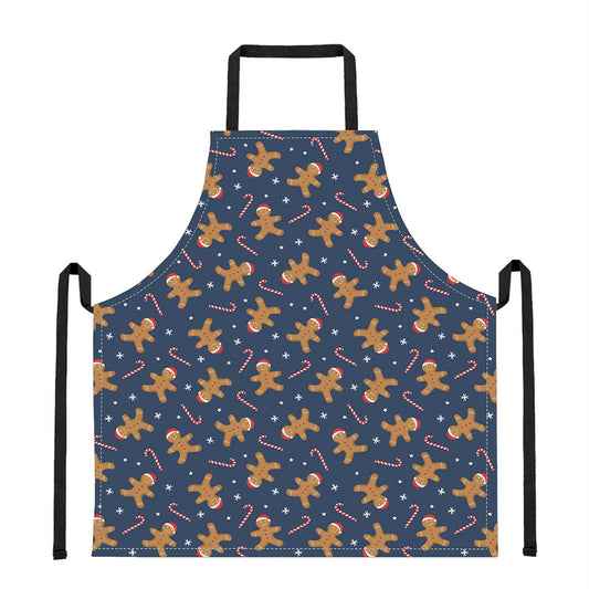 Xmas Gingerbread Man Pattern Print Apron