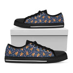 Xmas Gingerbread Man Pattern Print Black Low Top Shoes