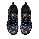 Xmas Gingerbread Man Pattern Print Black Sneakers