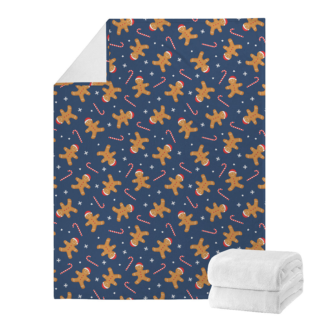 Xmas Gingerbread Man Pattern Print Blanket