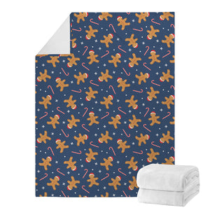 Xmas Gingerbread Man Pattern Print Blanket