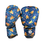 Xmas Gingerbread Man Pattern Print Boxing Gloves