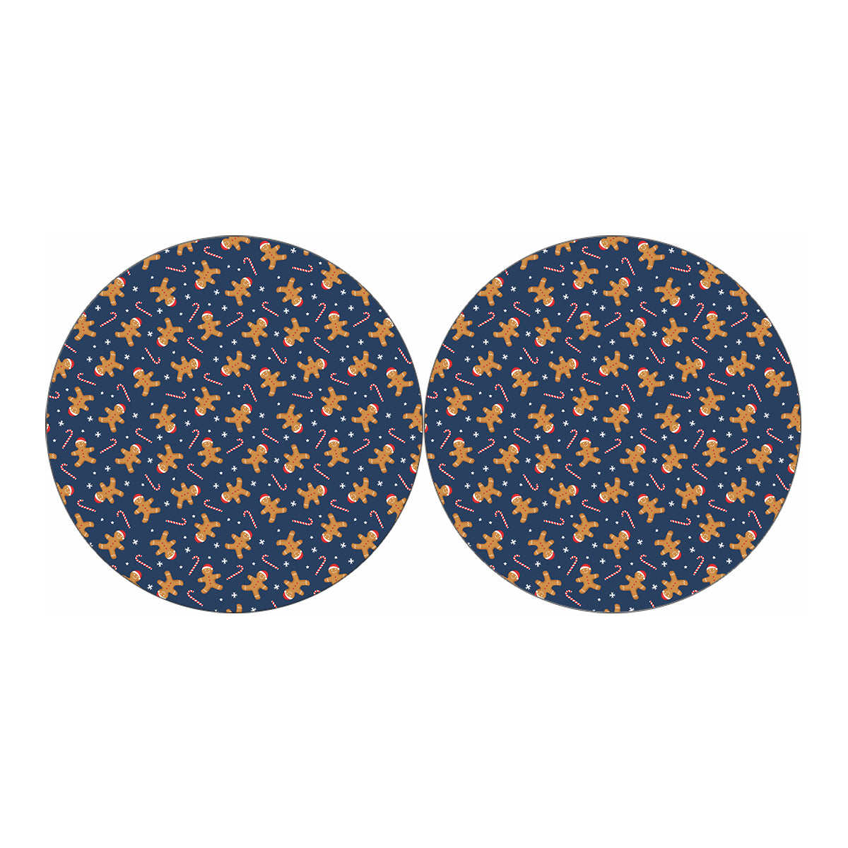 Xmas Gingerbread Man Pattern Print Car Coasters