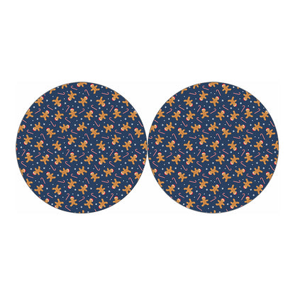 Xmas Gingerbread Man Pattern Print Car Coasters