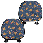 Xmas Gingerbread Man Pattern Print Car Headrest Covers
