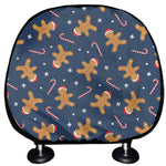 Xmas Gingerbread Man Pattern Print Car Headrest Covers