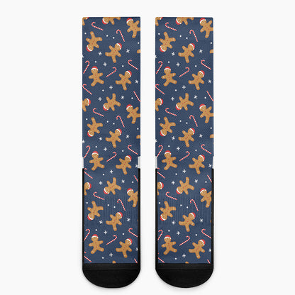 Xmas Gingerbread Man Pattern Print Crew Socks