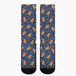 Xmas Gingerbread Man Pattern Print Crew Socks
