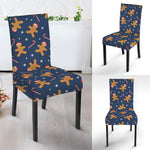 Xmas Gingerbread Man Pattern Print Dining Chair Slipcover