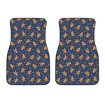 Xmas Gingerbread Man Pattern Print Front Car Floor Mats