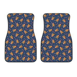 Xmas Gingerbread Man Pattern Print Front Car Floor Mats