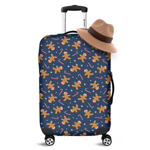 Xmas Gingerbread Man Pattern Print Luggage Cover