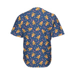 Xmas Gingerbread Man Pattern Print Men's Baseball Jersey
