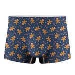 Xmas Gingerbread Man Pattern Print Men's Boxer Briefs