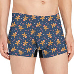 Xmas Gingerbread Man Pattern Print Men's Boxer Briefs