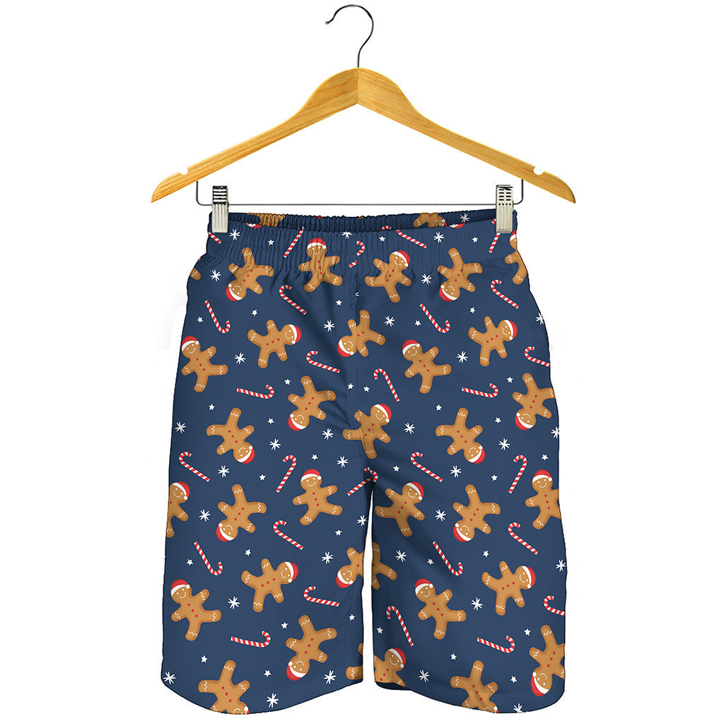 Xmas Gingerbread Man Pattern Print Men's Shorts