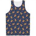 Xmas Gingerbread Man Pattern Print Men's Tank Top