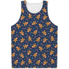 Xmas Gingerbread Man Pattern Print Men's Tank Top