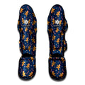 Xmas Gingerbread Man Pattern Print Muay Thai Shin Guards