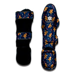 Xmas Gingerbread Man Pattern Print Muay Thai Shin Guard