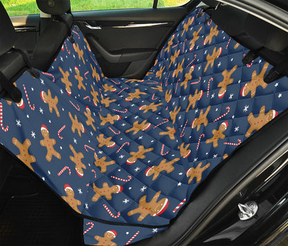 Xmas Gingerbread Man Pattern Print Pet Car Back Seat Cover