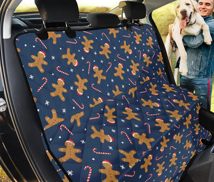 Xmas Gingerbread Man Pattern Print Pet Car Back Seat Cover