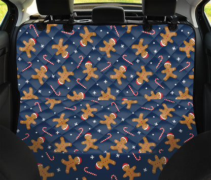 Xmas Gingerbread Man Pattern Print Pet Car Back Seat Cover