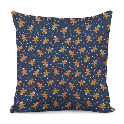 Xmas Gingerbread Man Pattern Print Pillow Cover