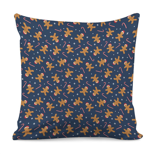 Xmas Gingerbread Man Pattern Print Pillow Cover