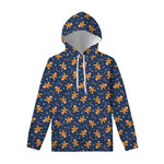 Xmas Gingerbread Man Pattern Print Pullover Hoodie