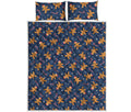 Xmas Gingerbread Man Pattern Print Quilt Bed Set