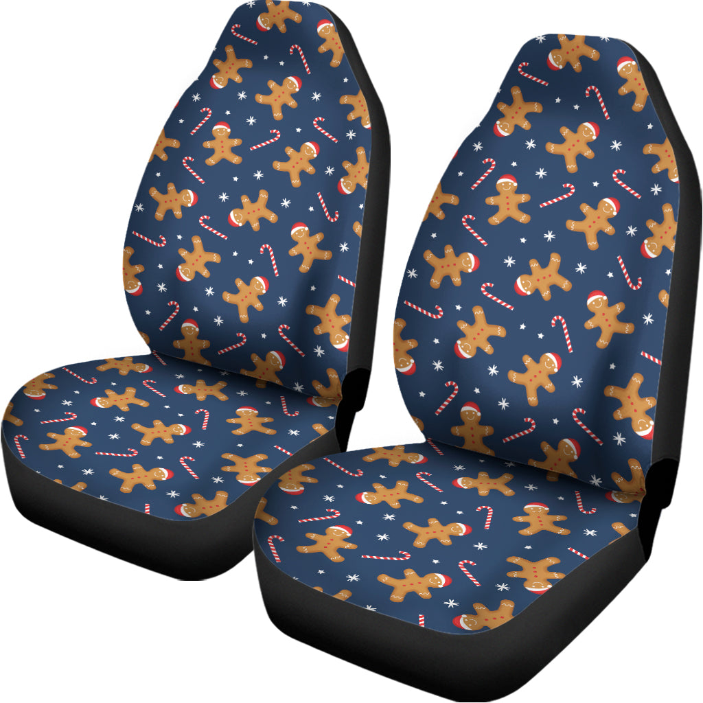 Xmas Gingerbread Man Pattern Print Universal Fit Car Seat Covers