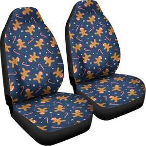 Xmas Gingerbread Man Pattern Print Universal Fit Car Seat Covers