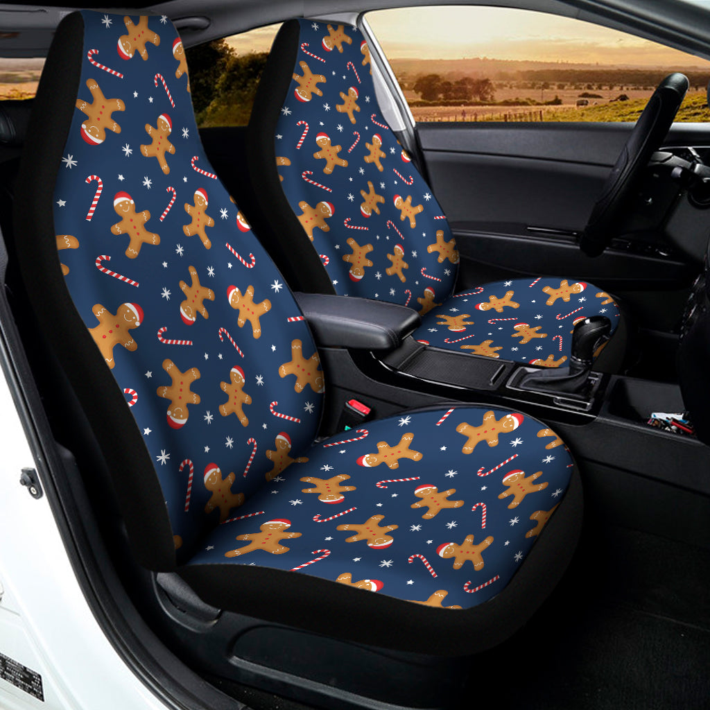 Xmas Gingerbread Man Pattern Print Universal Fit Car Seat Covers