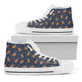 Xmas Gingerbread Man Pattern Print White High Top Sneakers
