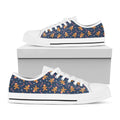 Xmas Gingerbread Man Pattern Print White Low Top Sneakers