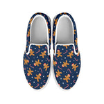 Xmas Gingerbread Man Pattern Print White Slip On Shoes