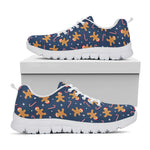 Xmas Gingerbread Man Pattern Print White Sneakers