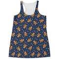 Xmas Gingerbread Man Pattern Print Women's Racerback Tank Top
