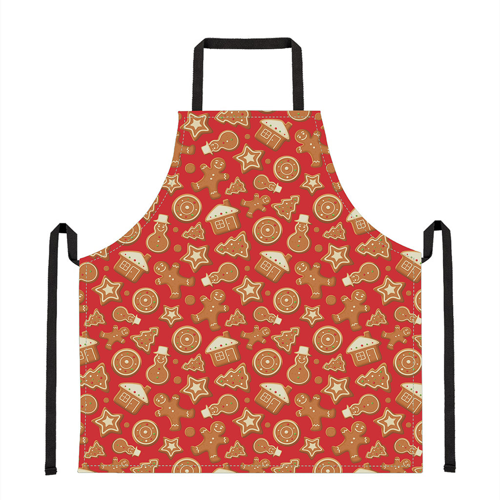 Xmas Gingerbread Pattern Print Apron