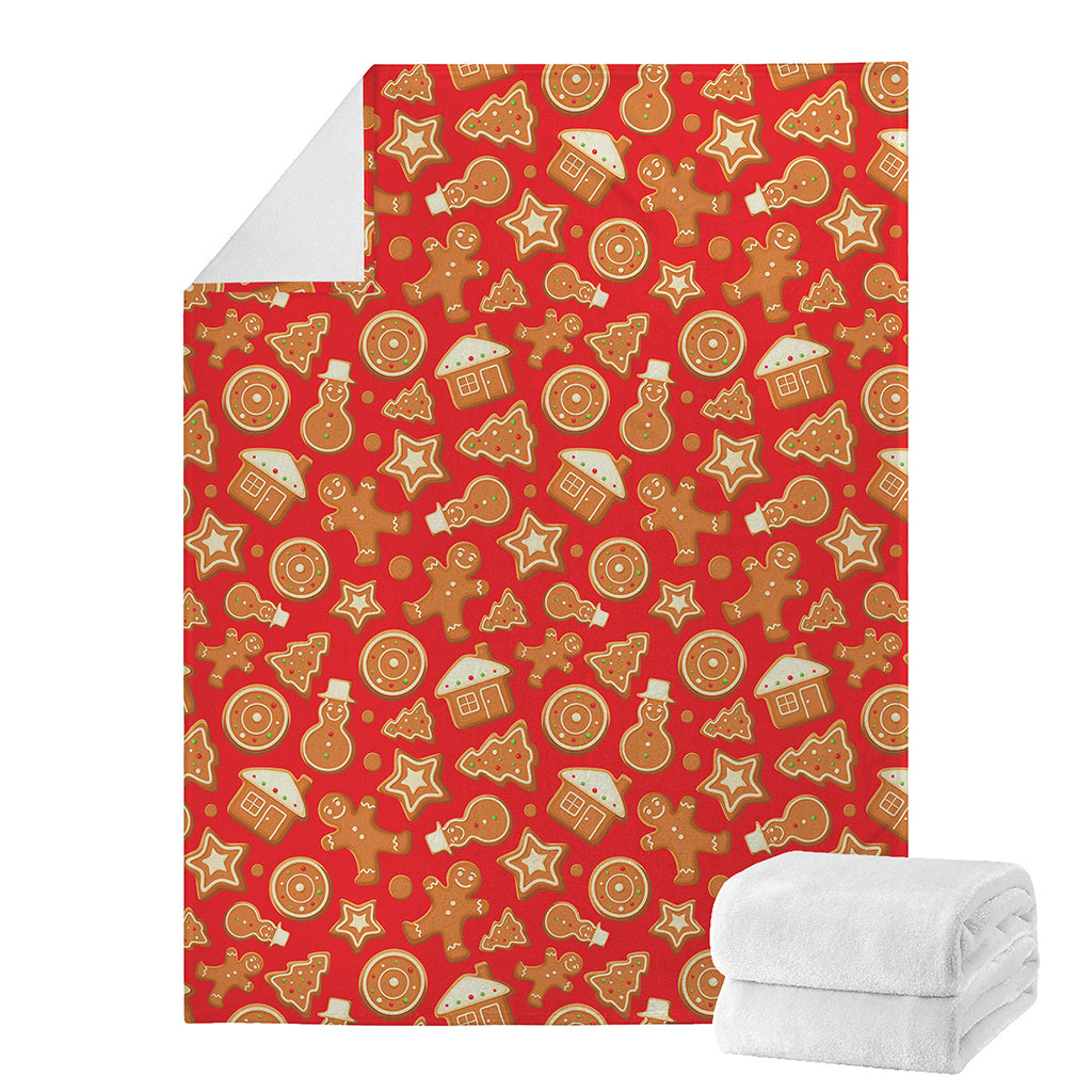 Xmas Gingerbread Pattern Print Blanket